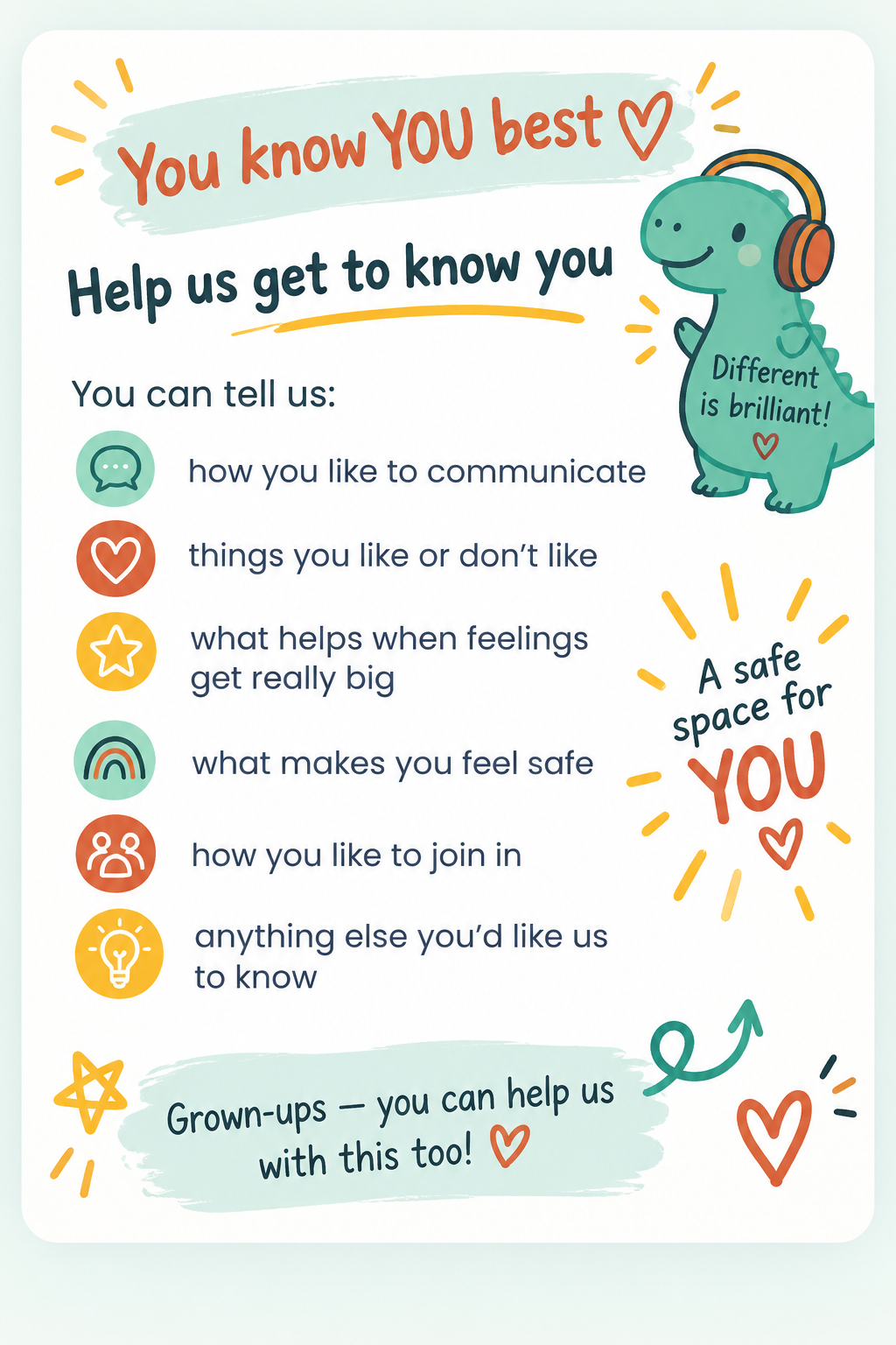 You know YOU best - help us get to know you